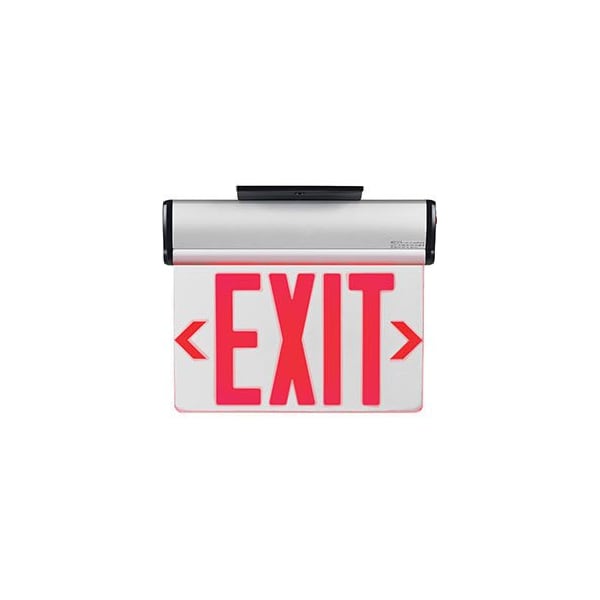 Global Industrial Surface Mount LED Edge Lit Exit Sign, Red Letters w/ Nickel-Cadmium Battery Backup, UL 500785 - main